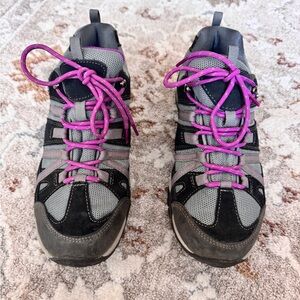 Women's Black and Purple Hiking Shoes